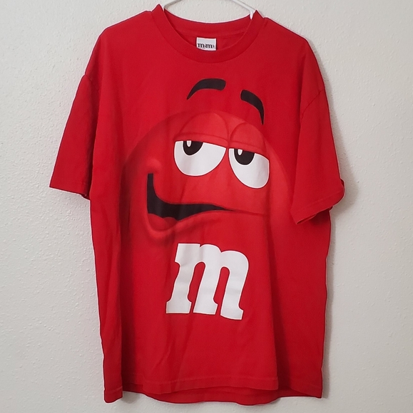 red m&m shirt